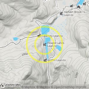 Outdoor conditions (11/12): Flowed Lands lean-to closed for rehab