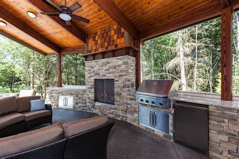 Outdoor grilling area. LED lights should ideally be mounted 10 to 15 feet above the ground and pouring light over each of the cook's shoulder. If your barbecue is some distance from ... 