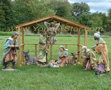8 Pcs Large Nativity Scene Outdoor Yard Signs with Stake, Outdo