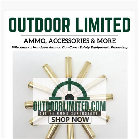 Outdoor Limited is your one stop shop for all your ammunition needs. Cheap Ammo for sale that's 100% in stock. Order Now. . 