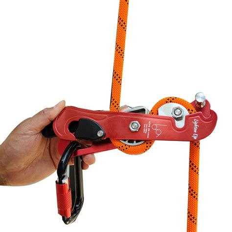 Outdoor rock climbing.  Outdoor Climbing Descender Safety Rope Grab Model B - Stop/Go Leve...