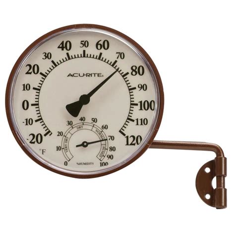Shop Bulova Analog Indoor or Outdoor Brown Thermometer with Clock in the Thermometer Clocks department at Lowe's.com. The block island is a fabulous 20 in. wall clock with indoor/outdoor convenience. Two-step molded case in aged silver-tone finish features a thermometer, with. 