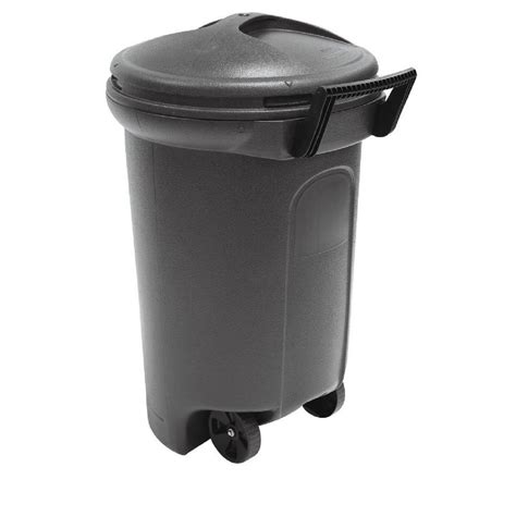 With Wheels. Lockable. Removable Liner. Slim. Animal Tamper Resistant. Coin Operated. Dolly Included. Flushable. Recycling Symbol. Unscented + View All. Bucket/Tub Material. ... Suncast Plastic Trash Hideaway 30 Gallon Brown Outdoor Trash Can with Lid, Suitable for Patios, Decks and Backyards. Shop this Collection. Add to Cart. Compare $ 27. 97 ...