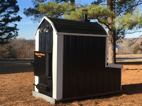 Outdoor wood boiler forced hot air. .  ...
