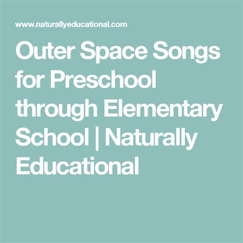 Outer Space Songs for Preschool through Elementary School