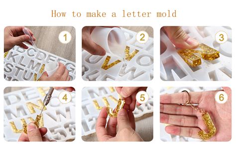 Outgeek 186 PCS Alphabet Silicone Casting Mould Letter Number Resin …