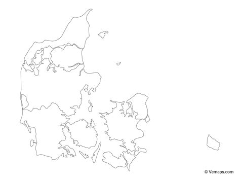 Outline Map Of Denmark Free Vector Maps