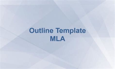 Outline Template in MLA The Main Rules with Explanations Wr1ter