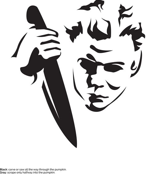 Outline michael myers pumpkin stencil. Haunted House Pumpkin Carving Stencil Jack O Lantern Faces - Free Pumpkin Carving Stencils. If you want unique pumpkin carving faces, these free pumpkin carving templates are a bit more unusual! I love how small changes to the shapes of the eyes or mouth can create so much personality. Try one of these simple pumpkin designs. 