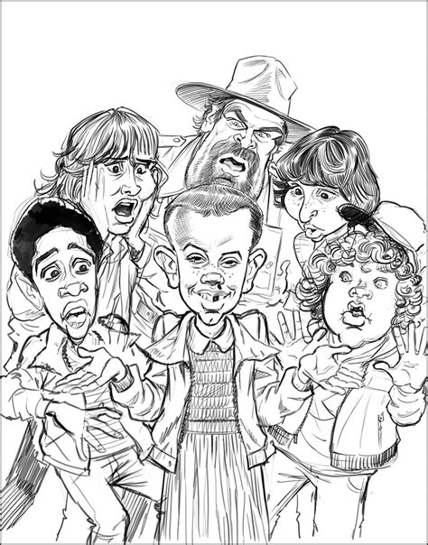 Outlines Stranger Things Coloring Pages