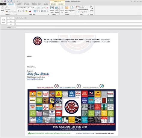 Outlook Email Template Free Database