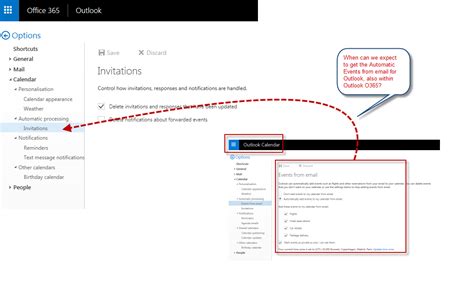 Outlook O365 Calendar Events from Email missing Microsoft