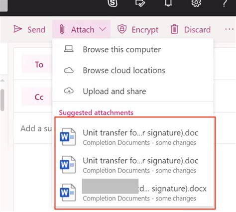 Outlook cannot attach OneDrive file from Recent Files