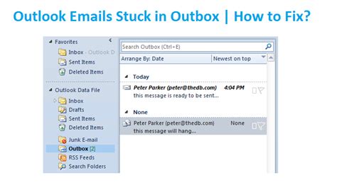 Outlook emails stuck in outbox. The emails in question range from having no attachments to having some (small) attachments, or they could be to an internal address within our organization, or they could be to an external address. It seems completely random. Another thing I noticed is that these stuck emails have the draft icon next to them when they are stuck in the outbox. 