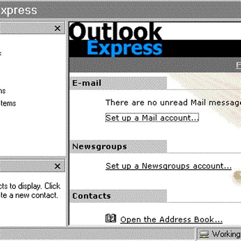 Microsoft Outlook Express is an email application which allows users to exchange emails, join newsgroups and check webmail accounts. This free program can be used by multiple users with different email and newsgroup accounts. All of the users will have individual email folders and address books. Suggest corrections.. 
