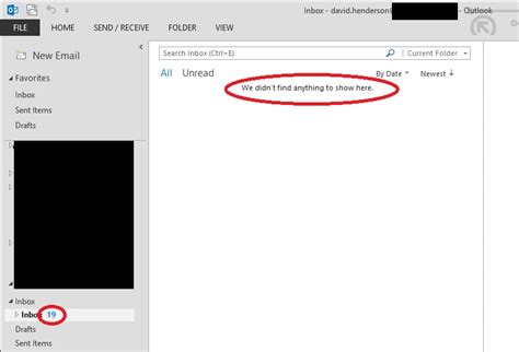 Outlook states you have unread mail but shows an empty folder