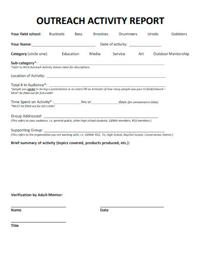 Outreach Activity Report Template Home Computer Science