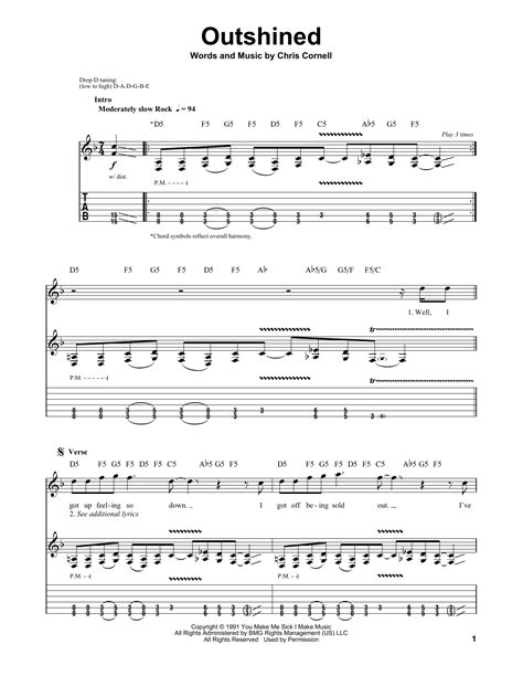 Outshined Tab - Soundgarden - Guitar Chords v3