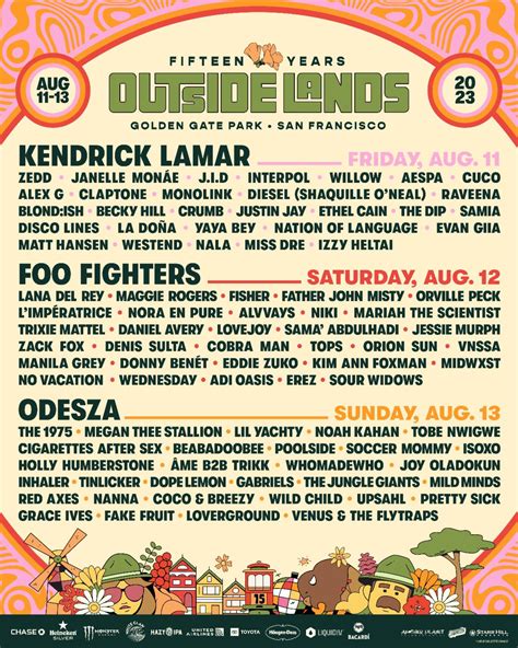 Outside Lands festival releases daily lineups, single-day ticket information