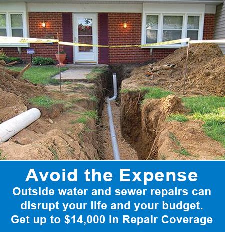 Outside sewer and water line repairs are often not covered by homeowners insurance. Our Protection Plan protects you against unexpected repairs up to $14,000 each year. Water and sewer lines can leak or break for a variety of reasons, such as overgrown tree roots, corrosion or wear and tear. . 