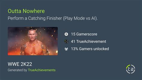 Outta Nowhere achievement in WWE 2K22