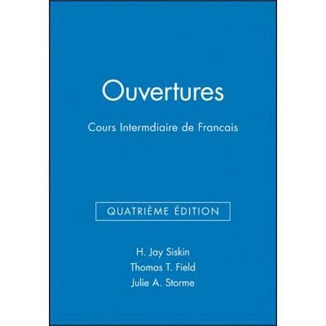 Ouvertures cours intermediaire de francais workbook lab manual 4th edition. - Singing schumann an interpretive guide for performers.