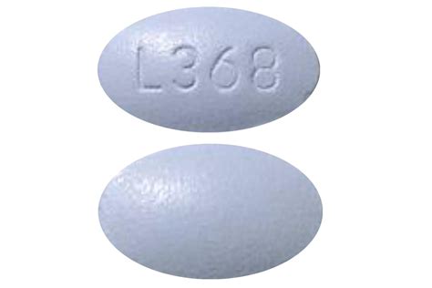 Color: light blue Shape: oval Imprint: L368 . This medic