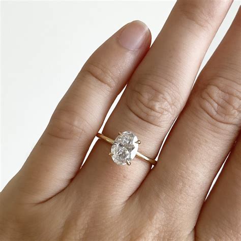 Oval moissanite engagement ring. Oval Moissanite Bridal Ring, 1.5ct Diamond Bridal Ring, Rose White Gold Matching Ring, Moissanite Engagement Ring, Anniversary Ring Gift (1.1k) Sale Price $119.20 $ 119.20 