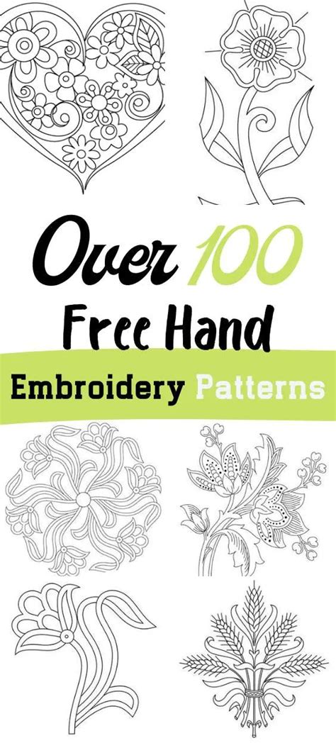 Over 100 Free Hand Embroidery Patterns Needle Work
