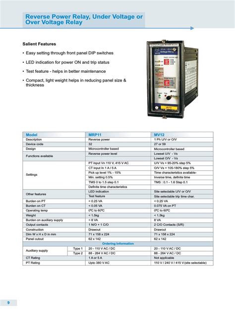 Over voltage relay pdf.  The relay can be set for under & over voltage as per requirement wi...