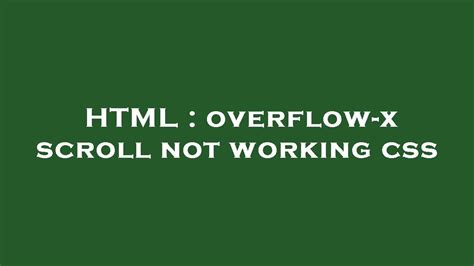 Overflow scroll not working. .  1 day ago · The vulnerability, identified ...