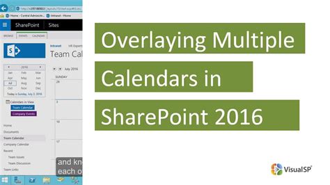 Overlaying Multiple Calendars in SharePoint 2016 YouTube