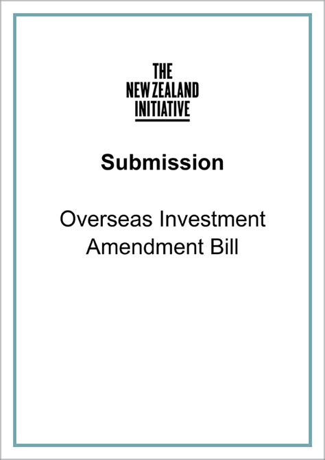 Overseas Investment Amendment Bill (No 3) - New Zealand …