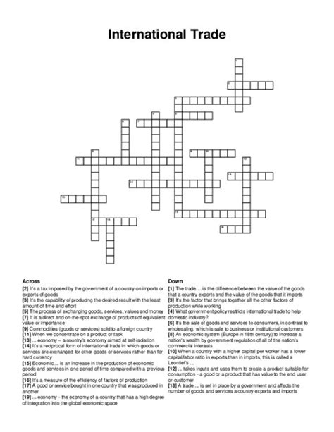 Overseas trade org. crossword clue. Things To Know About Overseas trade org. crossword clue. 