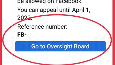 Oversight board reference number.  The board also has the option of making policy...