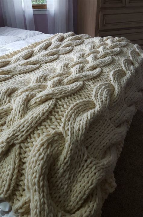 Oversized Cable Knit Blanket Pattern