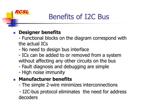 Overview and Benefits of the I2C Bus