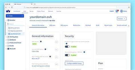 Ovh control panel.  The exact endpoint URL is displayed in the OVH Control Panel w...