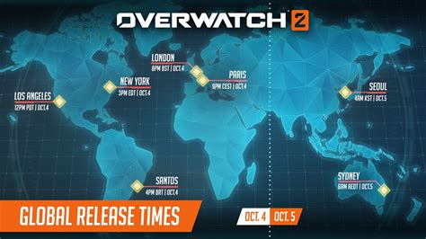 OW1 Servers Down. To do so for Overwatch 2, we’ll be taking the current version of Overwatch down starting at approximately 9:00 a.m. PDT on October 3. OW2 Launch Time. Overwatch 2 is anticipated to be live worldwide at approximately 12:00 p.m. PDT on October 4. Pre-Download Overwatch 2 . 
