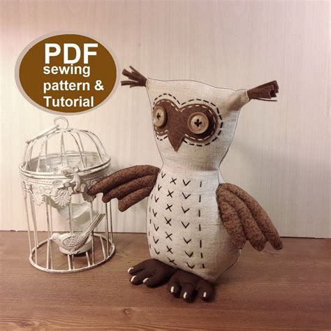 Owl plush sewing pattern Tutorial PDF Stuffed owl pattern Etsy