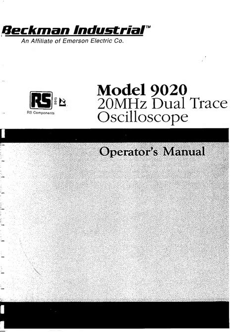 Owner manual beckman circuitmate 9020 20 mhz oscilloscope. - Cardiac cath lab nurse orientation manual.