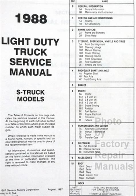 Owner manual for 1988 chevy s10. - Theoretische elektrotechnik und elektronik. eine einführung..