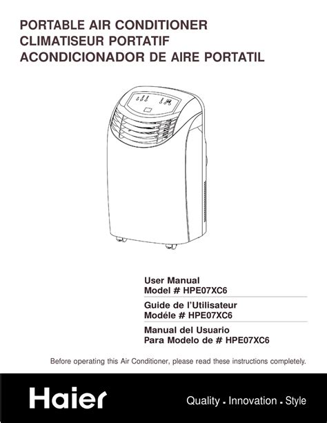 Owner manual haier hpe07xc6 air conditioner. - Manuale di manutenzione del rasaerba jacobsen prince.