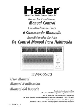 Owner manual haier hwf05xc3 room air conditioner. - Download manuale di riparazione di servizio di kawasaki gpz 500 s 1986 1994.
