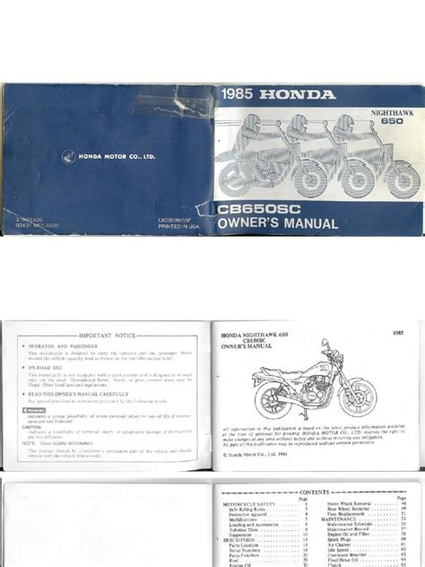 Owners manual 1985 honda cb 650 nighthawk. - Handbook of industrial mixing free download.