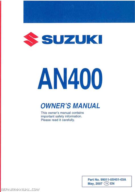 Owners manual 2008 suzuki burgman 400. - Instrument engineers handbook vol 2 process control and optimization 4th.