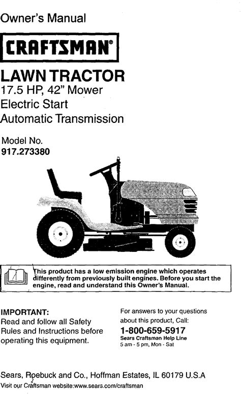 Owners manual craftsman 10 hp lawn tractor. - Handbüchlein für freunde des deutschen volksliedes.