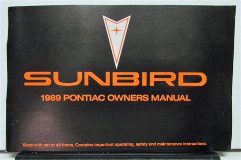 Owners manual for 1989 sunbird corsair. - 2000 acura tl spool valve filter manual.