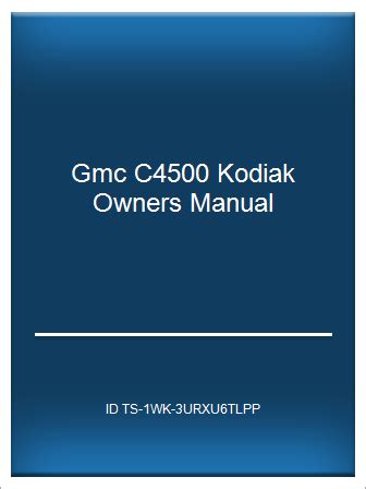 Owners manual for 2004 gmc c4500. - Unix for mac os x 10 4 tiger visual quickpro guide.