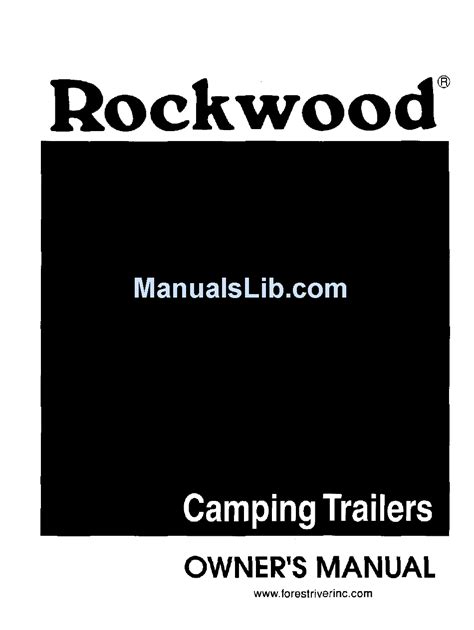 Owners manual for 2006 rockwood campers. - Viagem ao interior do brasil - vol. 13.